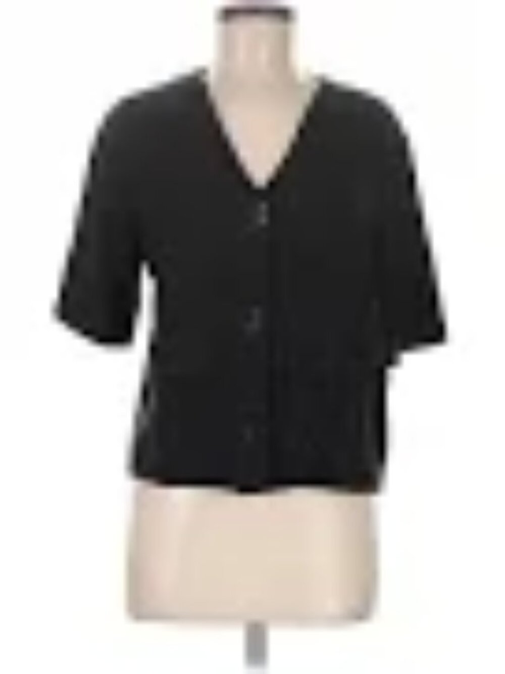 Topshop Short Sleeve Black Linen Like Cardigan Sz 8
